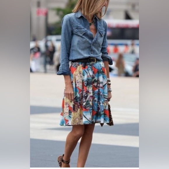 J. Jill Denim Blue Chambray Chest Pockets Button Down Blouse Top Large Petite - Picture 3 of 10